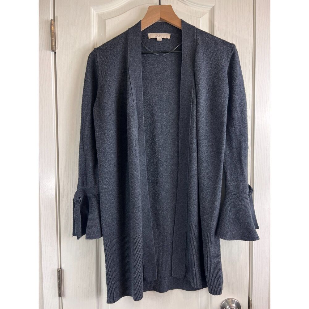 Ann Taylor LOFT Women's Cardigan Sweater Long Open Front Bell Sleeve Size XS